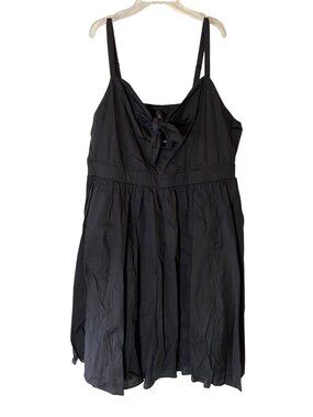 NWT Torrid Black Sleeveless Tie-Front Smocked Skater Dress 2X 18-20